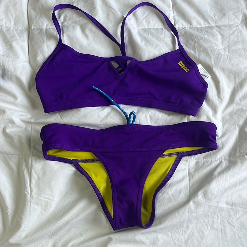 Arena Purple and Yellow Bikini Set